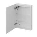 Livingandhome Single-Door Bathroom Mirror Cabinet with LED Lighting