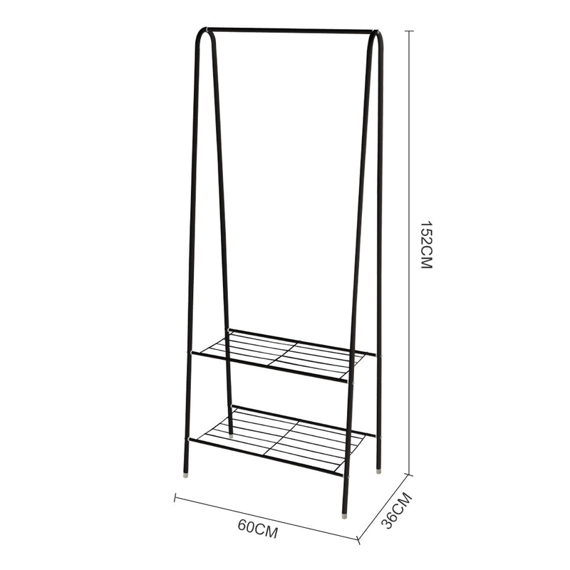 Lifeideas 152CM Freestanding Metal Clothes Rail with Bottom Rack