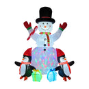 Lifeideas 6ft Christmas Inflatable Snowman and Penguins Decoration with LED Lights