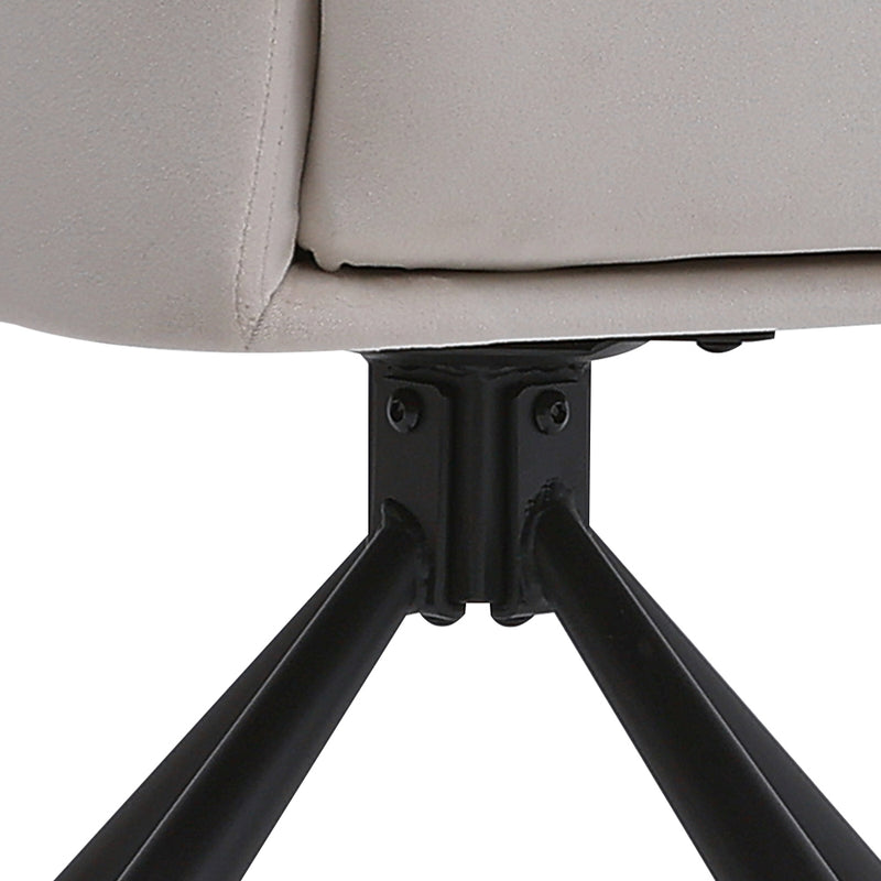 Livingandhome Modern Upholstered Swivel Armchair with Black Legs