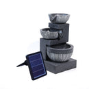 Livingandhome Outdoor Water Fountain Rockery Decoration 3 Tier Bowls Solar Powered