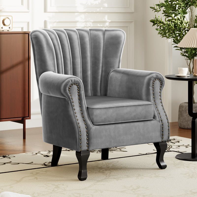 Livingandhome Upholstered Velvet Armchair