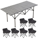 Breeins 95cm or 120cm Portable Folding Camping Table with 4 or 6 Chairs