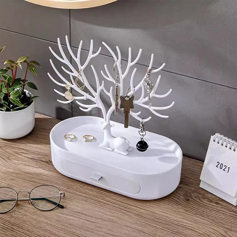 Sheonly Plastic Antlers Tree Jewelry Organizer Stand