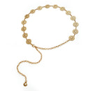 Round Coin-Shaped Charms Adjustable Metal Waist Chain Accessory