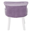 Livingandhome Upholstered Velvet Vanity Dressing Table Stool with Low Backrest