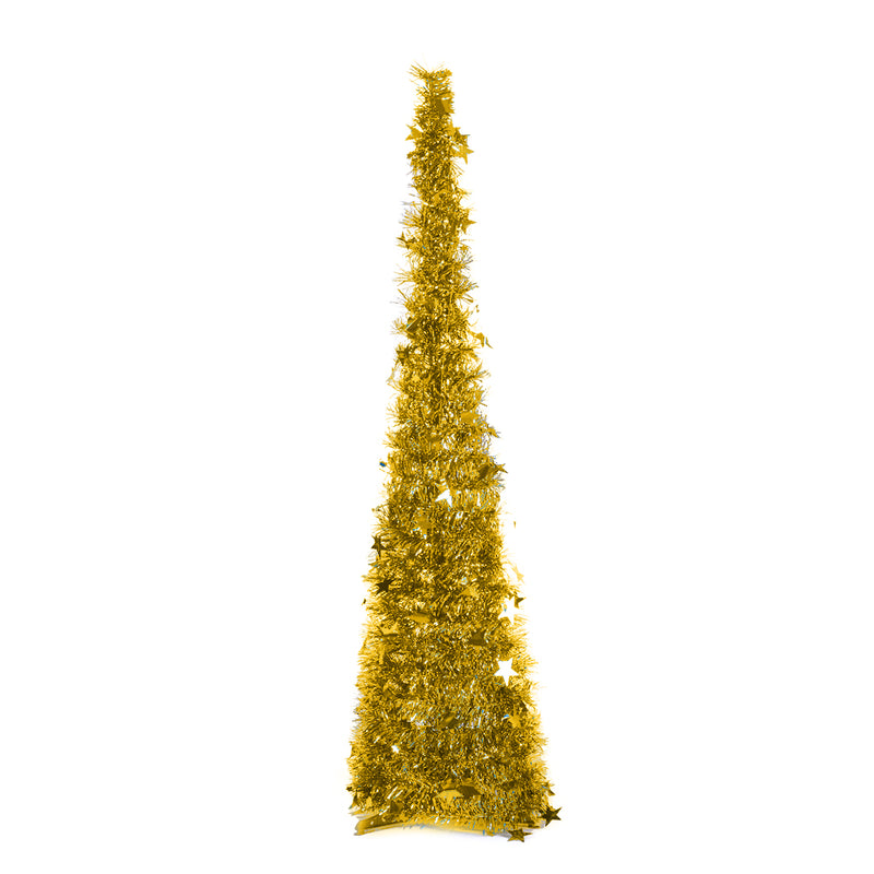 Lifeideas Collapsible 1.2M Pop Up Tinsel Christmas Tree With Base