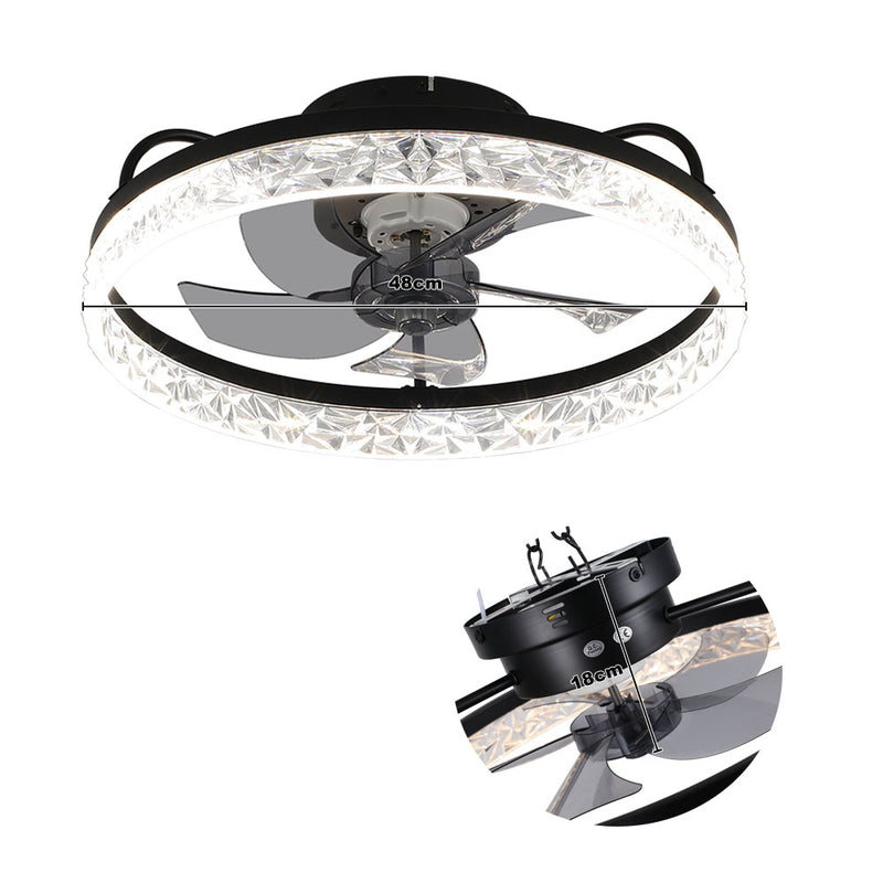 Cottonfy UK Luxury Ceiling Fan Light with Crystals