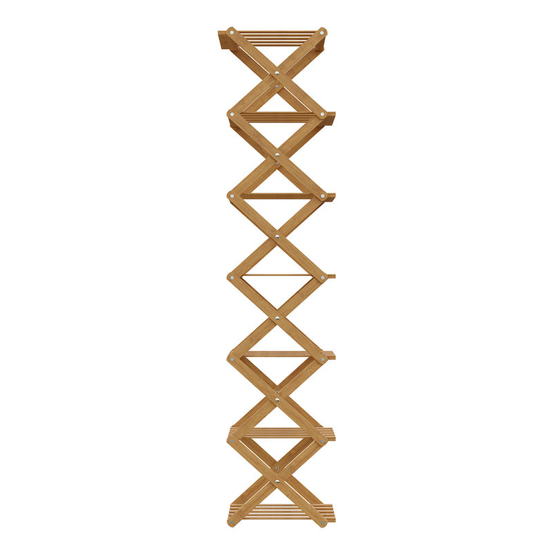 Livingandhome Durable 7-Layer Bamboo Folding Shoe Rack