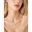 3Pcs Necklace Teardrop Dangle Earrings Bracelet Jewelry Set