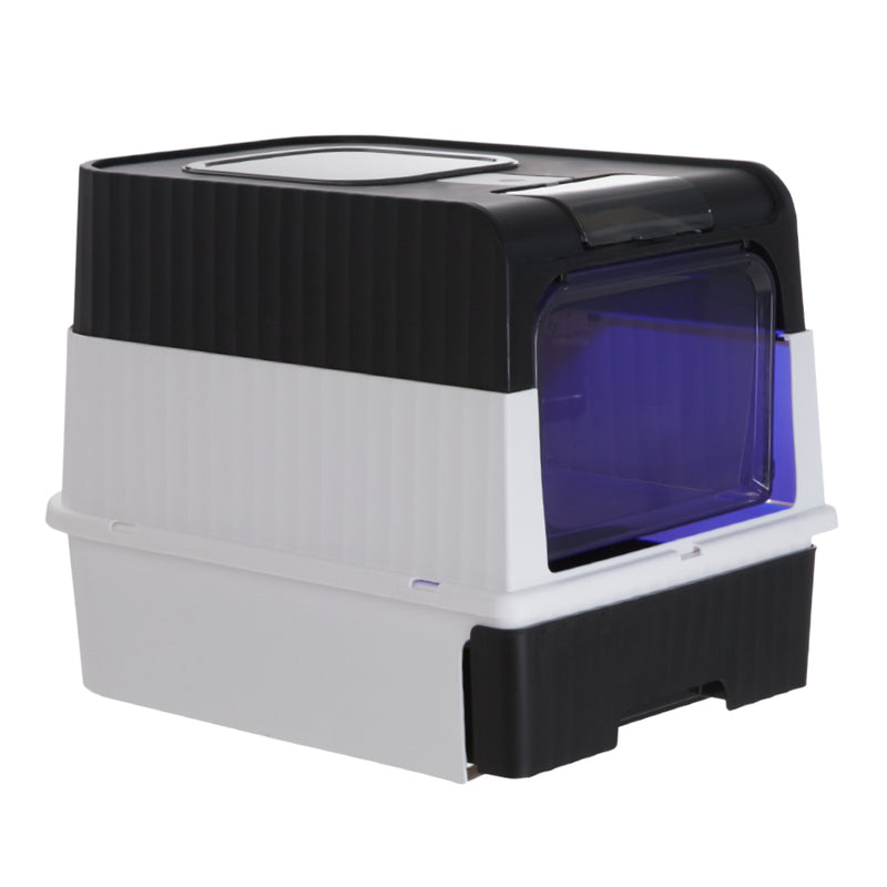 KidKid Large Enclosed Cat Litter Box with Disinfection Light