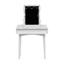 Livingandhome MDF Vanity Table with Storage Drawers and Padded Stool