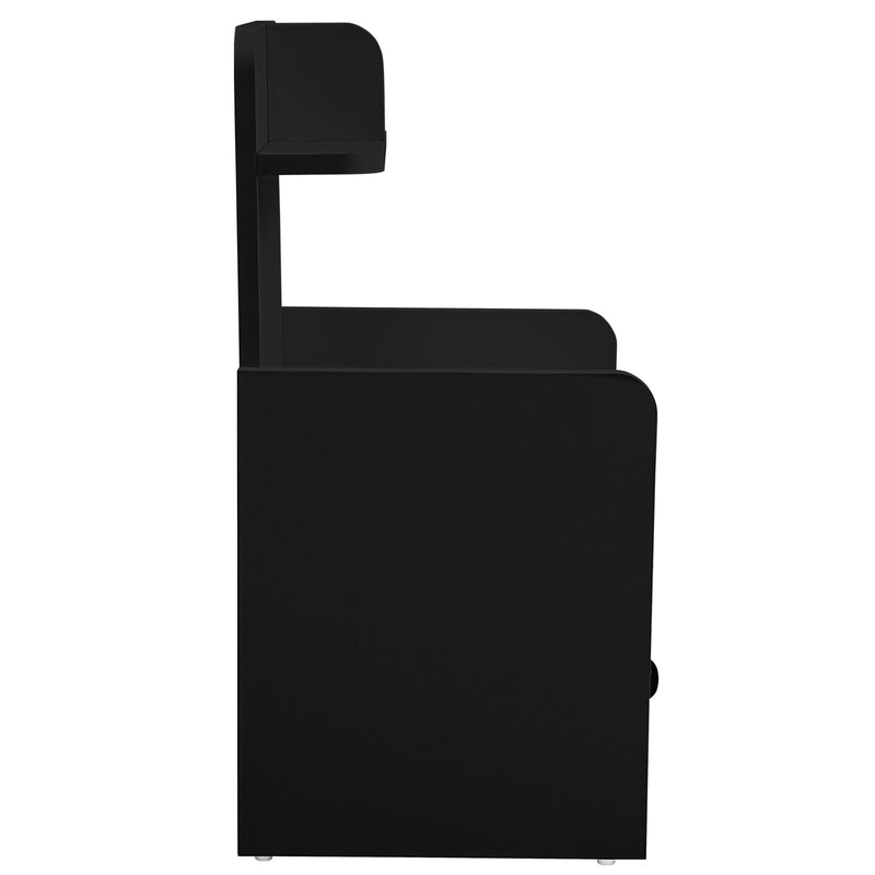 Livingandhome Wooden 1-Drawer Bedside Table Nightstand with a Shelf