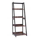 Livingandhome 5-Tier Industrial Wooden Open Shelf Ladder Bookcase