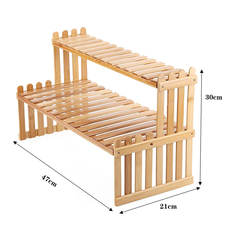 Breeins Compact Wooden Plant Shelf for Desk