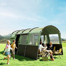 Outsunny 8-Person Camping Tent Tunnel Design With 4 Large Windows - Blue/Green