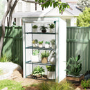 Outsunny 4 Tier Lean-to Mini Greenhouse With Reinforced PE Cover