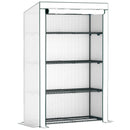 Outsunny 4 Tier Lean-to Mini Greenhouse With Reinforced PE Cover