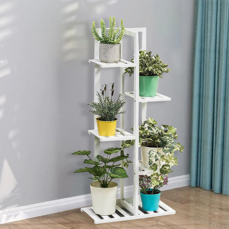 Breeins Rustic Solid Wood Flower Pot Shelf