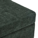 Livingandhome Chenille Storage Bench with Rubberwood Legs