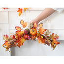 Autumn Lighted Maple Leaves Pumpkin Swag