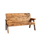 Charles Taylor Hand Made Traditional 3 Seater Chunky Rustic Wooden Garden Bench Furniture Assembled