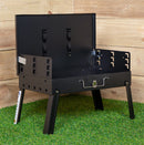 43cm X 26cm Folding Portable Camping Beach Barbecue BBQ With Wind Shield & Tools