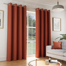 Enhanced Living Tokyo Orange Eyelet Thermal Noise Reducing Dim Out Curtains - Pair