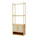 Livingandhome Freestanding Wooden Clothes Rack with Cabinet