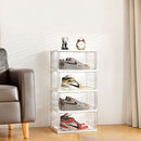 Livingandhome 4-Tier Foldable Storage Box with Magnetic Doors