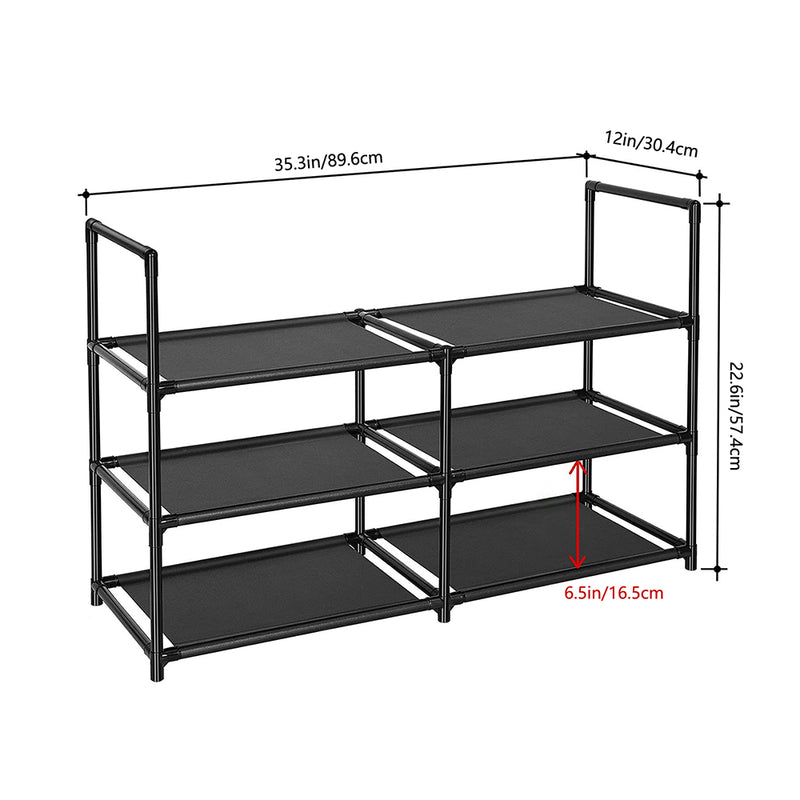 Lifeideas 3-Tier Large Open-Style Shoe Rack