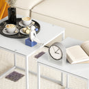 HOMCOM Nest of 2 Side Tables Set of Bedside Tables for Living Room White