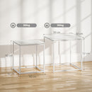HOMCOM Nest of 2 Side Tables Set of Bedside Tables for Living Room White