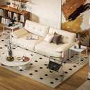 HOMCOM Nest of 2 Side Tables Set of Bedside Tables for Living Room White