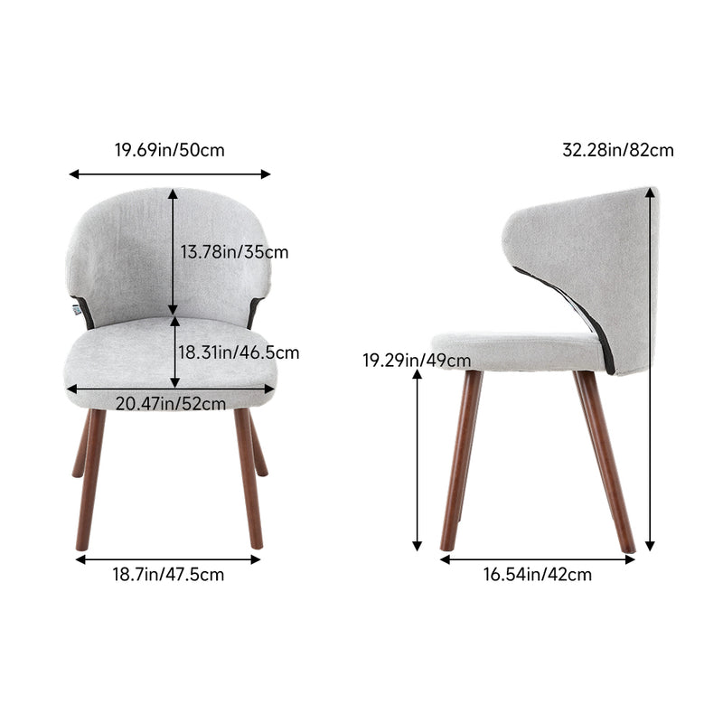 Livingandhome Set of 2 Upholstered Dining Chairs