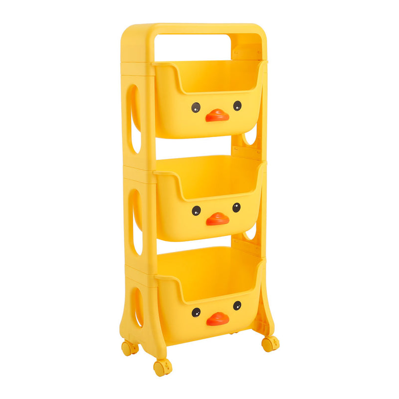 Lifeideas Mobile 3-Tier Kids Toy Storage Rack Shelf