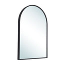 Livingandhome Arched Wall Mirror in Black Aluminum Alloy Frame
