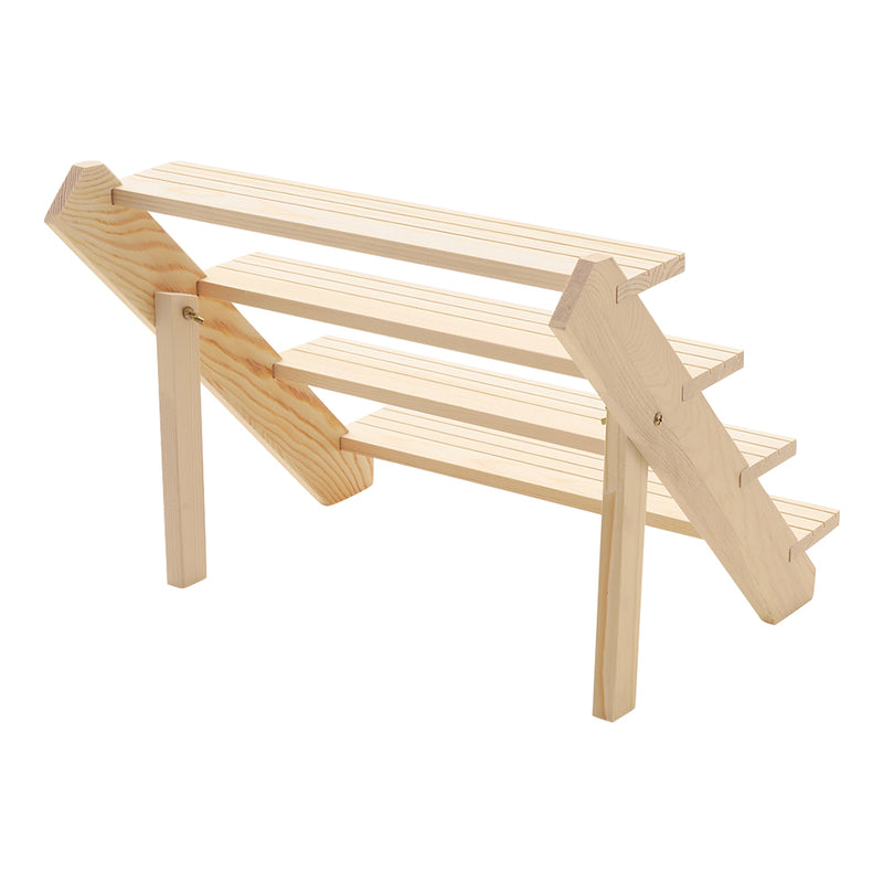Livingandhome 4 Tier Solid Wood Display Rack