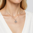 Round Tree Pendant Necklace in Copper with Cubic Zirconia Accents