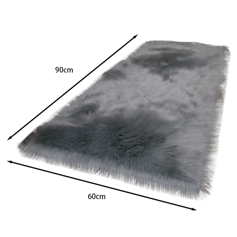 Lifeideas Retangular Super Soft Shaggy Area Rug Grey