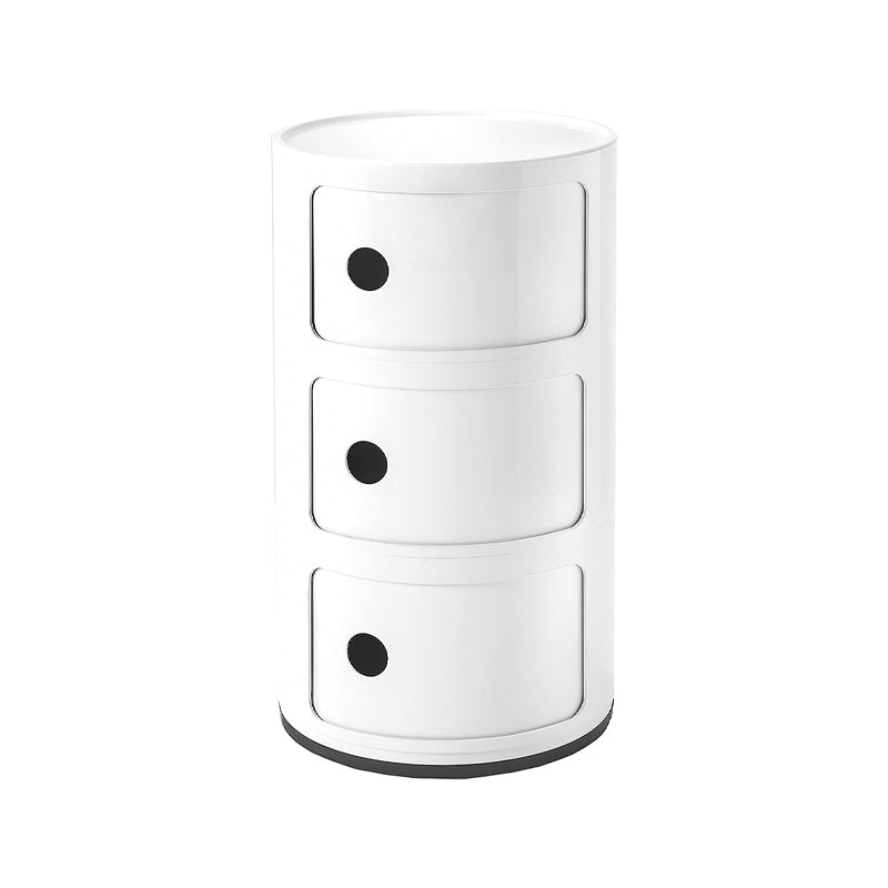 Livingandhome Cylindrical Plastic Storage Drawer Unit
