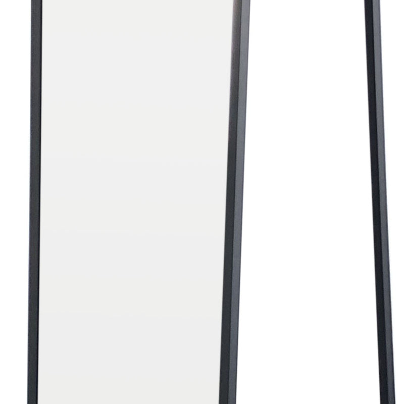 Livingandhome Metal Floor Mirror with Coat Rack Black
