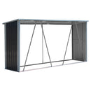 Garden Sanctuary Zinc Steel Firewood Log Storage Shed