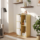 Livingandhome Wooden Bookcase Storage Cabinet with Doors and Open Shelf