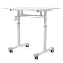 Manual Standing Height-Adjustable Computer Desk With Wheels