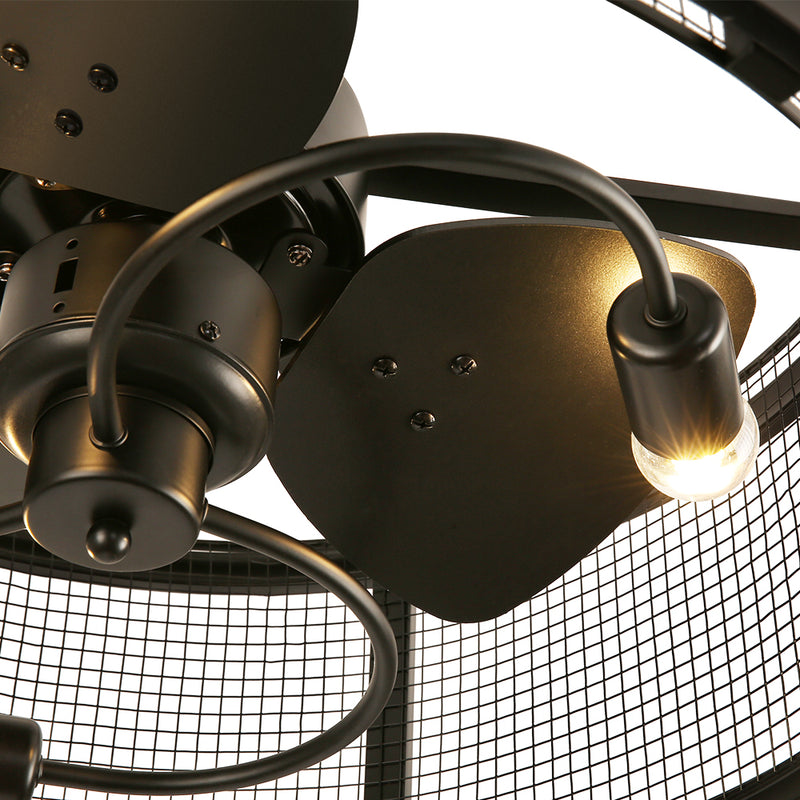 Cottonfy UK Metal Industrial Ceiling Fan Light