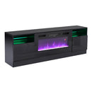 Recessed Electric Fireplace TV Stand with Closed Storage