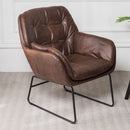 Livingandhome Contemporary Metal Legs Tufted Leisure Armchair