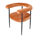 Livingandhome Set of 2 Modern Dining Chairs with Black Metal Legs