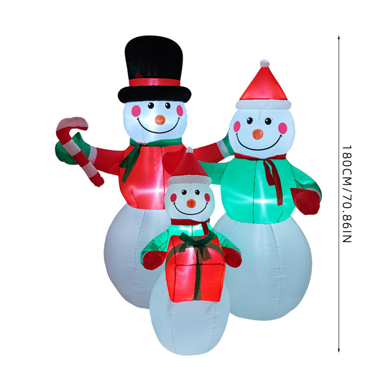 Lifeideas 6ft Christmas Inflatable Snowman Family Decoration with LED Lights